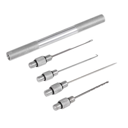 Fishing Baiting Needle Set 5-in-1 Aluminum Alloy Carp Fishing Rigging Needle Stringer Drill Hooks Fishing Bait Needle Tool