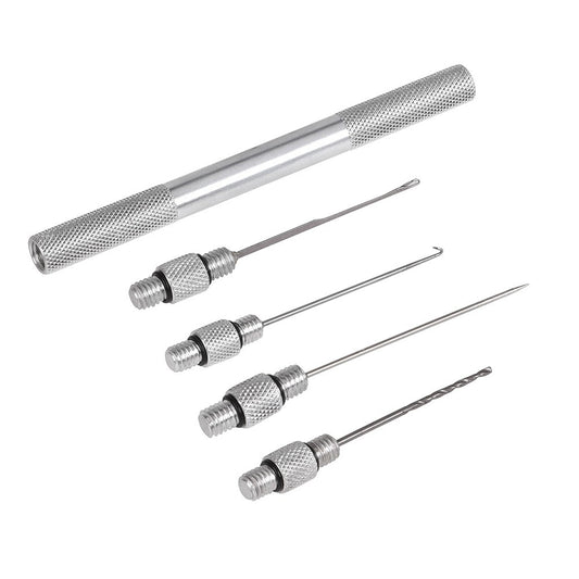 Fishing Baiting Needle Set 5-in-1 Aluminum Alloy Carp Fishing Rigging Needle Stringer Drill Hooks Fishing Bait Needle Tool