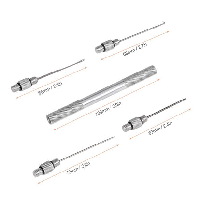Fishing Baiting Needle Set 5-in-1 Aluminum Alloy Carp Fishing Rigging Needle Stringer Drill Hooks Fishing Bait Needle Tool