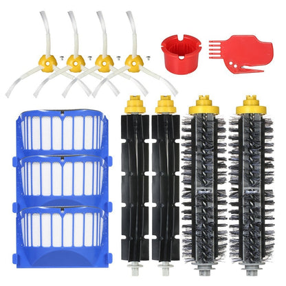 Pack of 13 Replacement Accessories Kit in 2 Bristle Brushes + 2 Flexible Brushes + 3 Filters + 4 Side Brushes + 2 Cleaning Tools for iRobot Roomba 600 Series Vacuum Cleaner