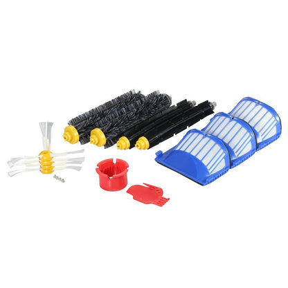 Pack of 13 Replacement Accessories Kit in 2 Bristle Brushes + 2 Flexible Brushes + 3 Filters + 4 Side Brushes + 2 Cleaning Tools for iRobot Roomba 600 Series Vacuum Cleaner