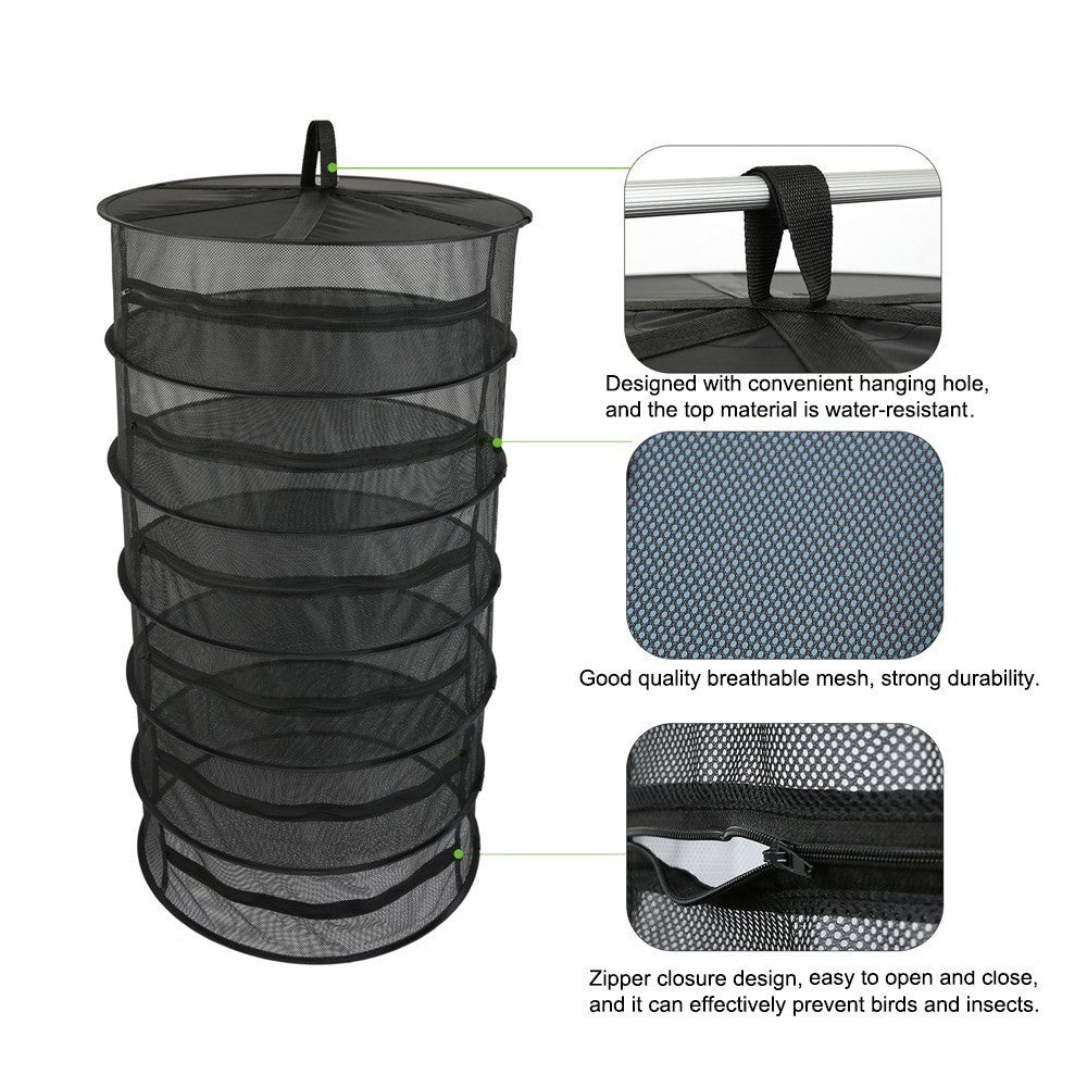 Folding Dry Rack Hanging Basket Drying Net Dryer for Herbs Flowers Buds Plants