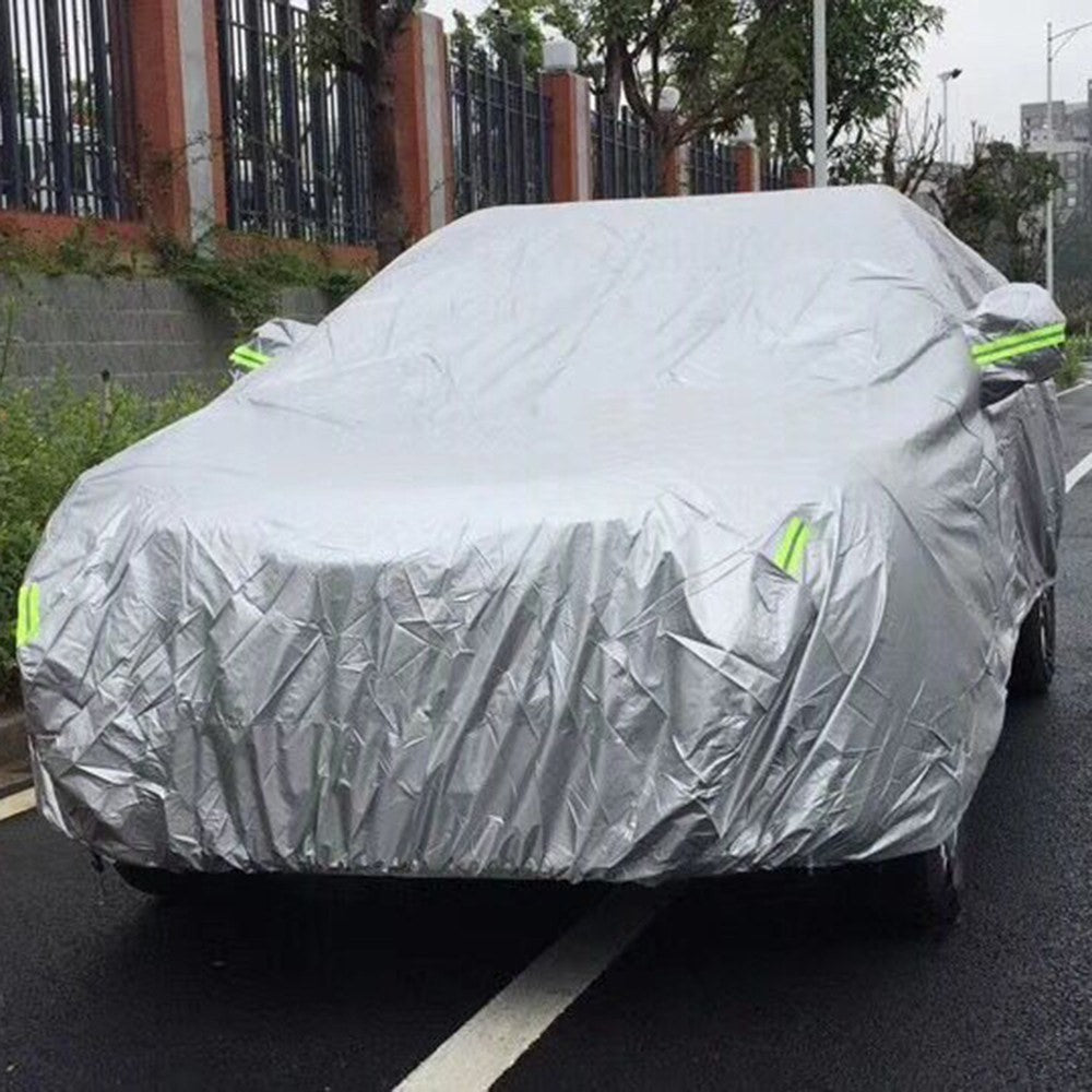 Car Cover Full Sedan Covers with Reflective Strip Sunscreen Protection Dustproof