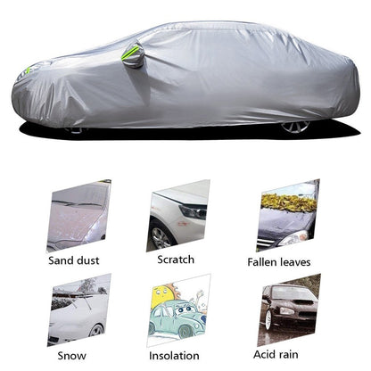 Car Cover Full Sedan Covers with Reflective Strip Sunscreen Protection Dustproof