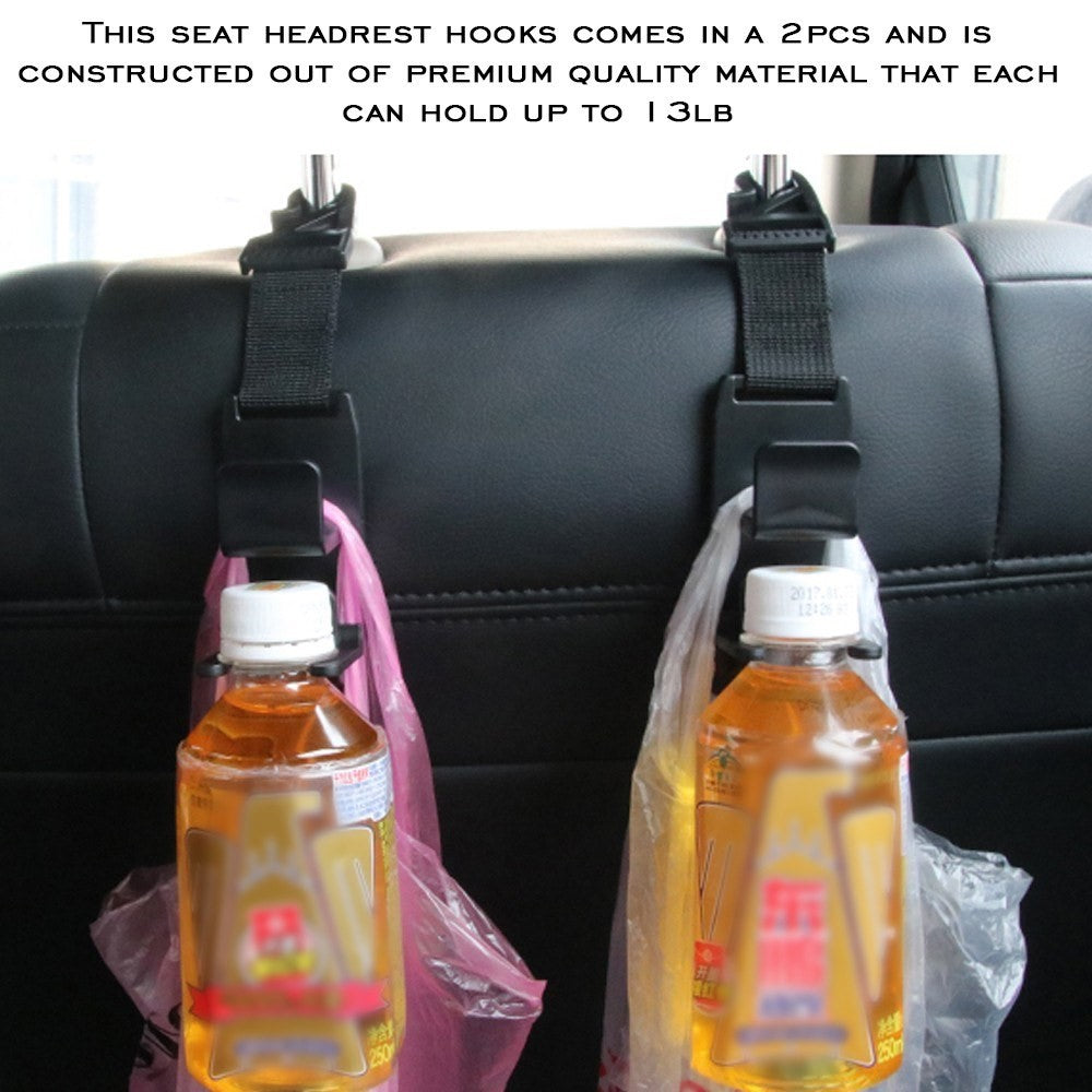 2Pcs/Set Universal Car Headrest Hooks Auto Back Seat Hanger Easy Installation Storage Bottle Holder