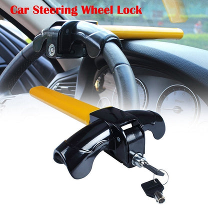 Portable Universal Anti-Theft Car Auto Security Rotary Steering Wheel Lock Cross-Key Design Key