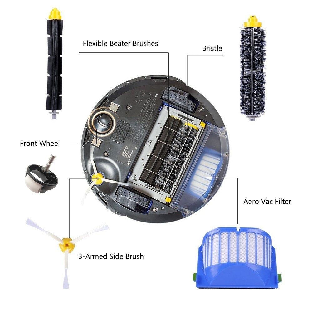 Robot Vacuum Cleaner Parts Blue Aero Vac Filter Replacement for iRobot Roomba 675 / 670 / 665 / 690 / 692 / 694 / 671 / 677 / 650