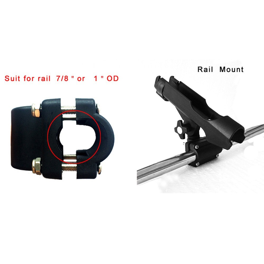 Adjustable Fishing Rod Rack Holder 360 Degrees Rotating Kayak Rail Boat Fishing Pole Support Tool