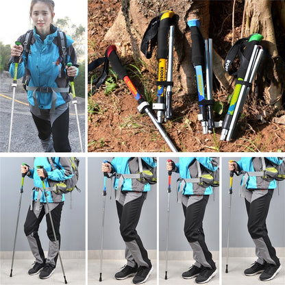 KODENOR 2 PCS Collapsible Trekking Pole Set For Trekking Camping Traveling Climbing Short Style