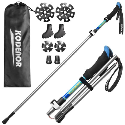 KODENOR 2 PCS Collapsible Trekking Pole Set For Trekking Camping Traveling Climbing Short Style