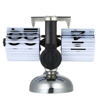 Flip Desk Clock Quiet Small Scale Table Clock Retro Style Digital Display Gear Operated Home Office Decor Quartz Clock