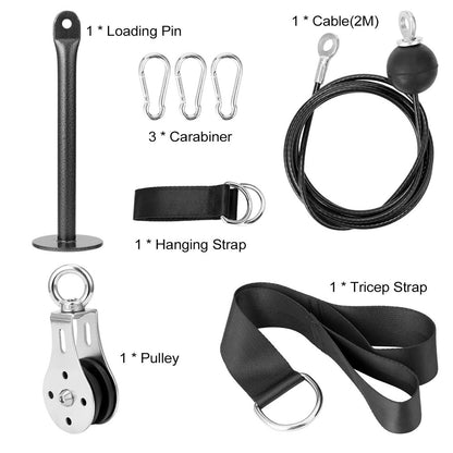 F054A Fitness DIY Pulley Cable Machine Attachment System Loading Pin Lifting Arm Biceps Triceps Blaster Hand Strength Training Equipment