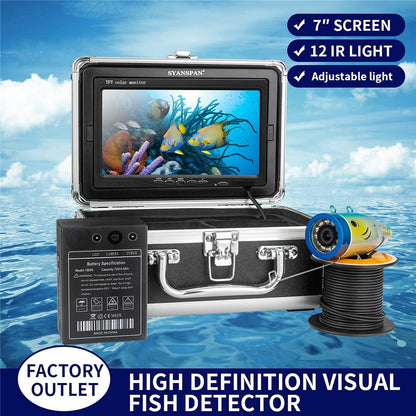 7 Inch 1200TVL For Ice Sea Underwater Fishing Camera Fish Finder with LED Lamps