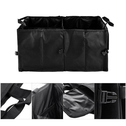 Foldable Portable Car Trunk Storage Bag Multi Compartments Large Capacity Oxford Cloth Storage Case Organizer for Camping Outing Traveling