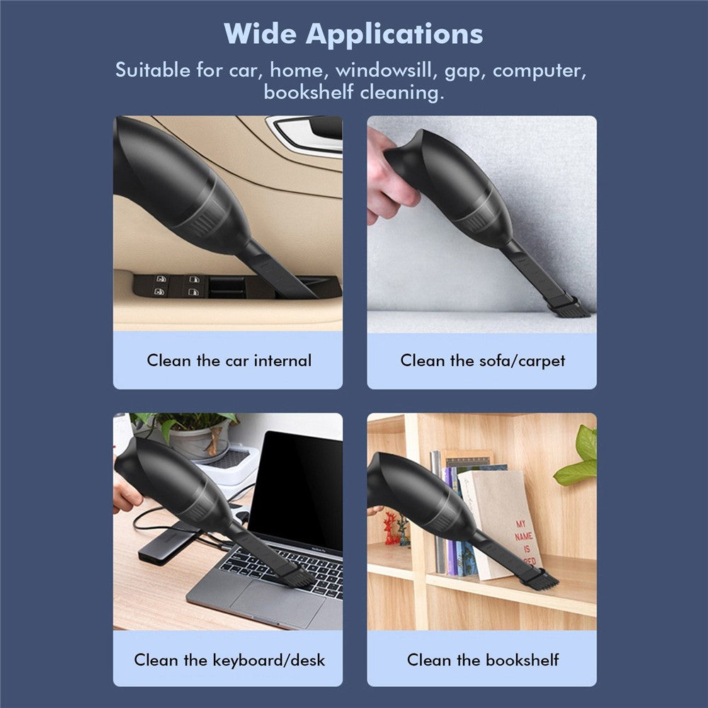HK-6043 Handheld Vacuum Cleaner Car Interior Vacuum Sweeper Portable Cordless Dust Collector for Car Home