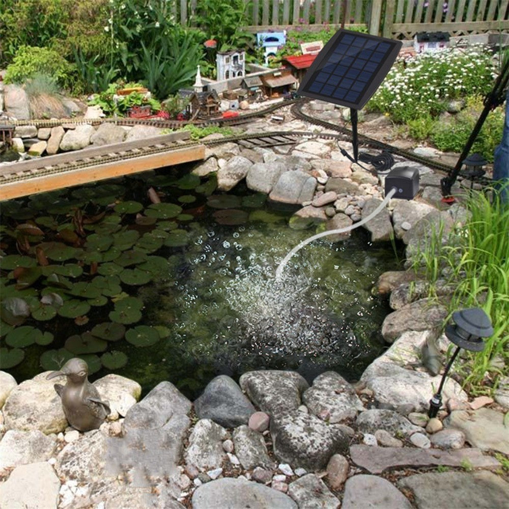 Solar Powered Oxygen Pump Portable Water Oxygen Pump Household Fish Aquarium Oxygenator Pool Air Oxygen Pump Aerator