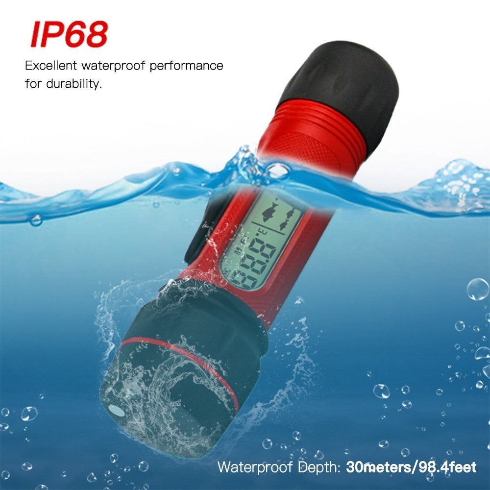 Portable Sonar Ice Fishing Finder with LED Underwater Light Wireless Handheld Fishfinder with 0.8-90m Detection Depth