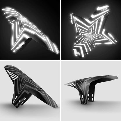 ENLEE MTB Bicycle Front Rear Mudguard with Drainage Holes Reflective Bike Front Rear Fender Mountain Bicycle Accessories Fits 26'' 27.5'' 29''