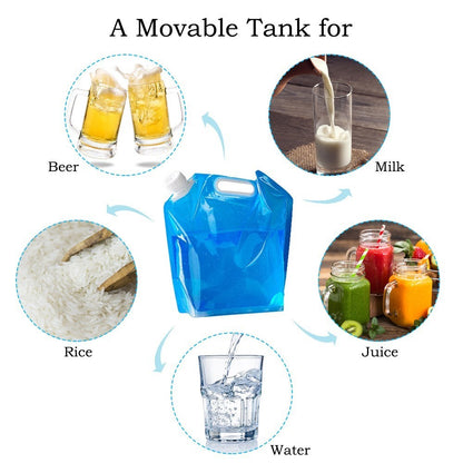 Collapsible Water Container Outdoor Camping Hiking Emergency Survival Water Storage Jug Bag