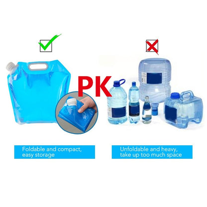 Collapsible Water Container Outdoor Camping Hiking Emergency Survival Water Storage Jug Bag