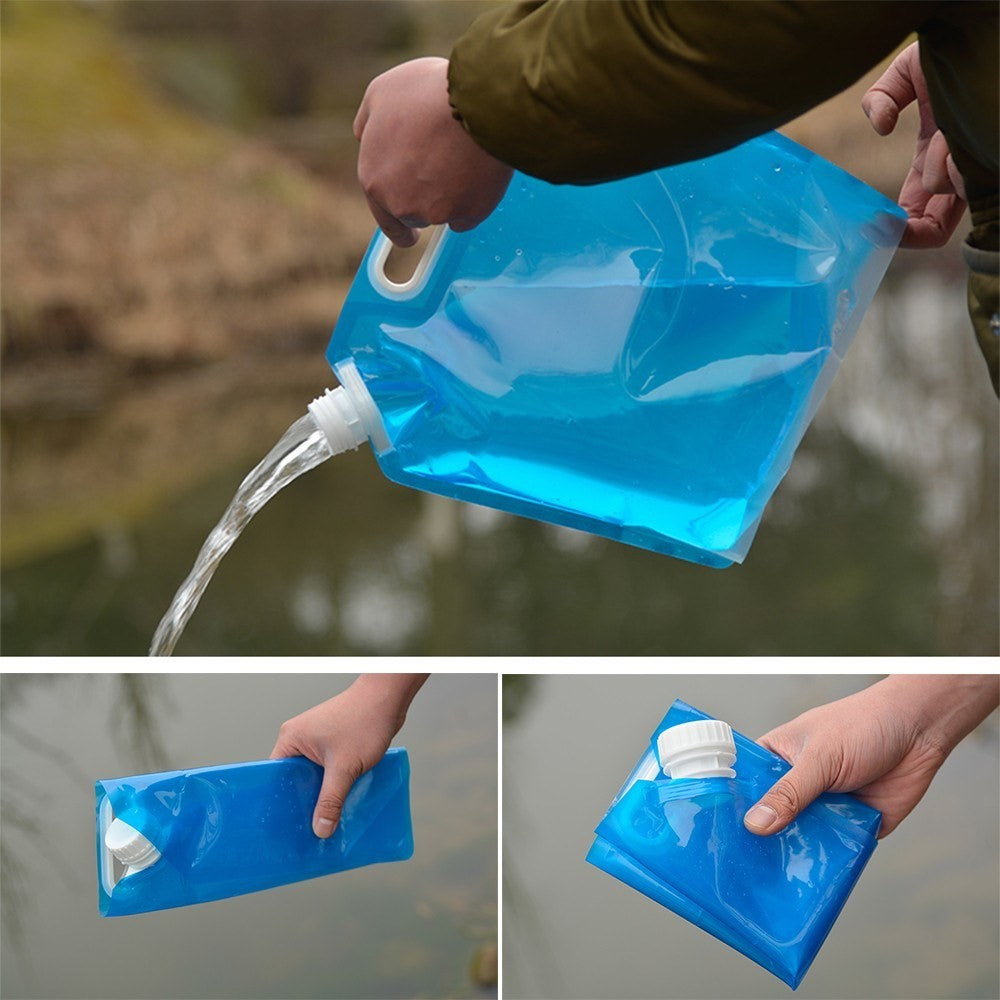 Collapsible Water Container Outdoor Camping Hiking Emergency Survival Water Storage Jug Bag