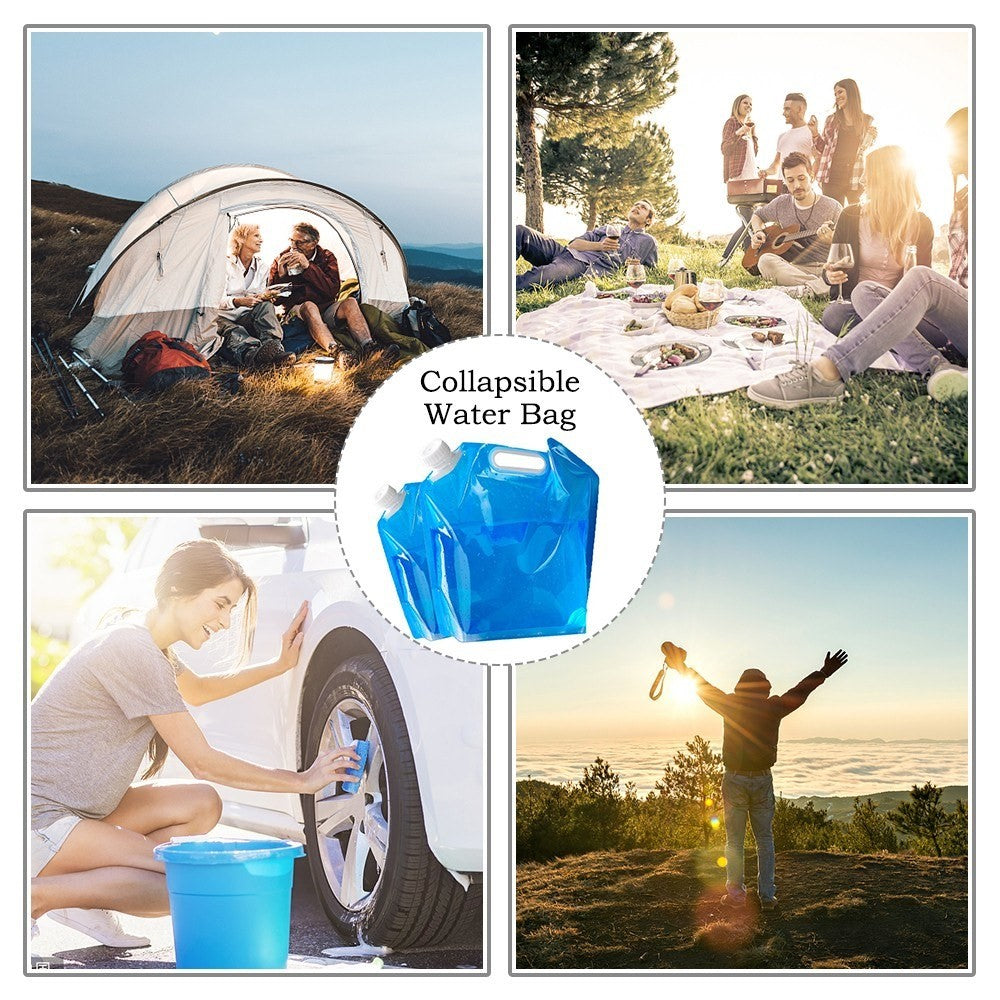 Collapsible Water Container Outdoor Camping Hiking Emergency Survival Water Storage Jug Bag