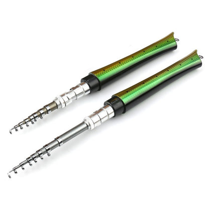 Fiberglass + Carbon Portable Pen Fishing Rod Mini Pocket Fishing Rod with Spinning Kit