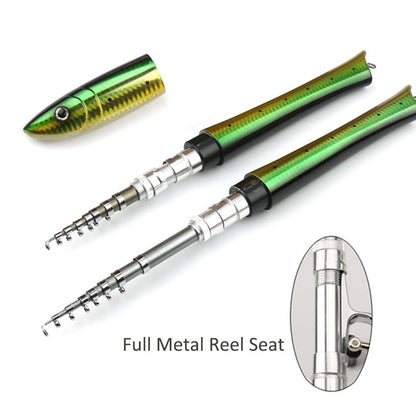 Fiberglass + Carbon Portable Pen Fishing Rod Mini Pocket Fishing Rod with Spinning Kit