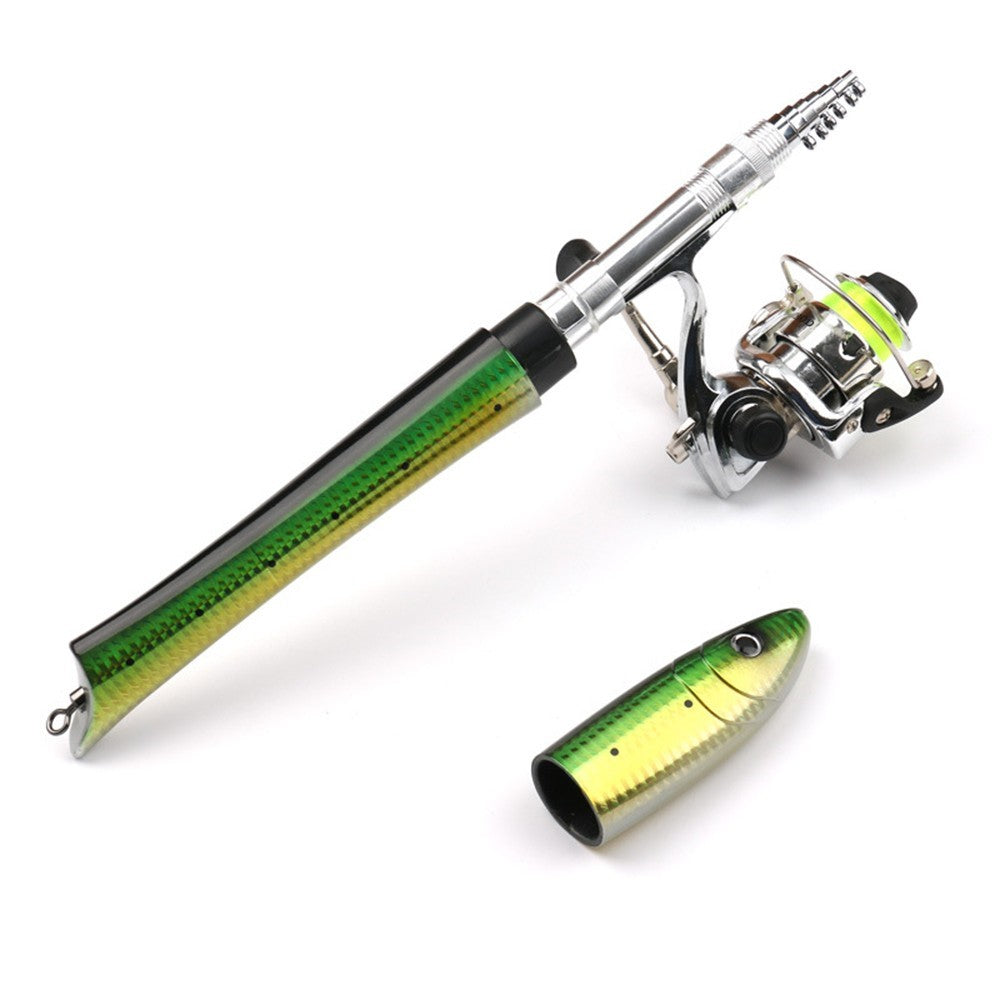 Fiberglass + Carbon Portable Pen Fishing Rod Mini Pocket Fishing Rod with Spinning Kit