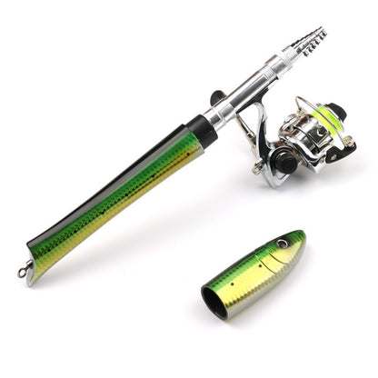 Fiberglass + Carbon Portable Pen Fishing Rod Mini Pocket Fishing Rod with Spinning Kit