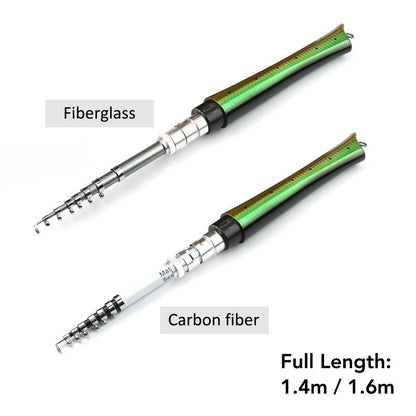 Fiberglass + Carbon Portable Pen Fishing Rod Mini Pocket Fishing Rod with Spinning Kit