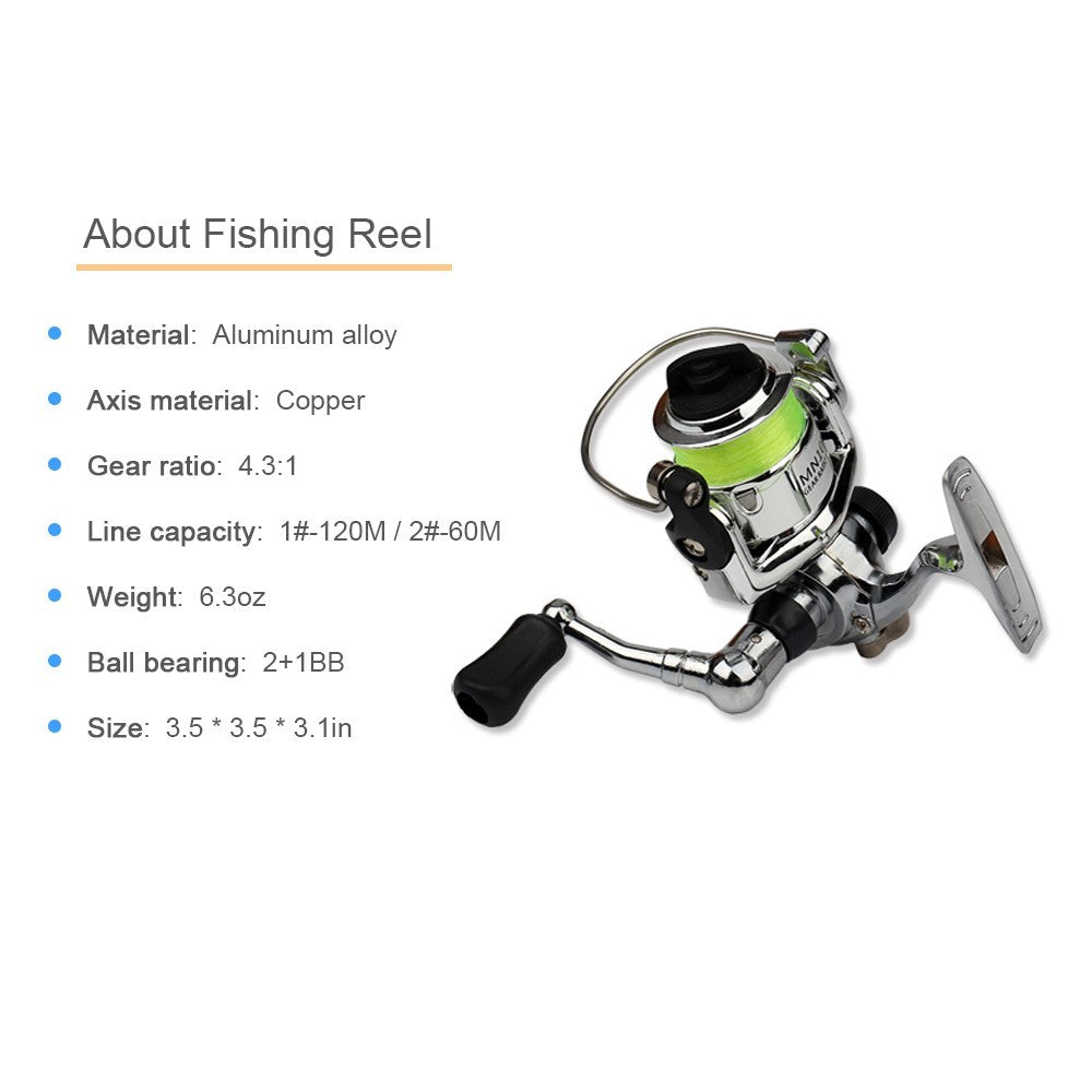 Fiberglass + Carbon Portable Pen Fishing Rod Mini Pocket Fishing Rod with Spinning Kit