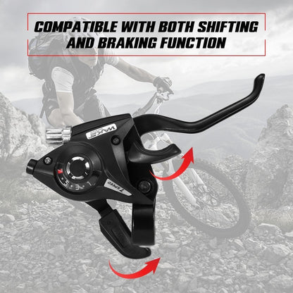 2pcs Bicycle Speed Shifter Brake Shifter 21 Speed Bike Gear Shifter Brake Lever Combo for Moutain Bike MTB BMX Fixie Gear Cycling
