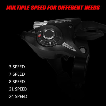 2pcs Bicycle Speed Shifter Brake Shifter 21 Speed Bike Gear Shifter Brake Lever Combo for Moutain Bike MTB BMX Fixie Gear Cycling