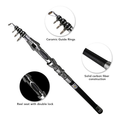 Portable Lightweight Fishing Rod Carbon Fiber Telescopic Fishing Rod Ultra-Sensitive Sea Saltwater Freshwater Fishing Rod