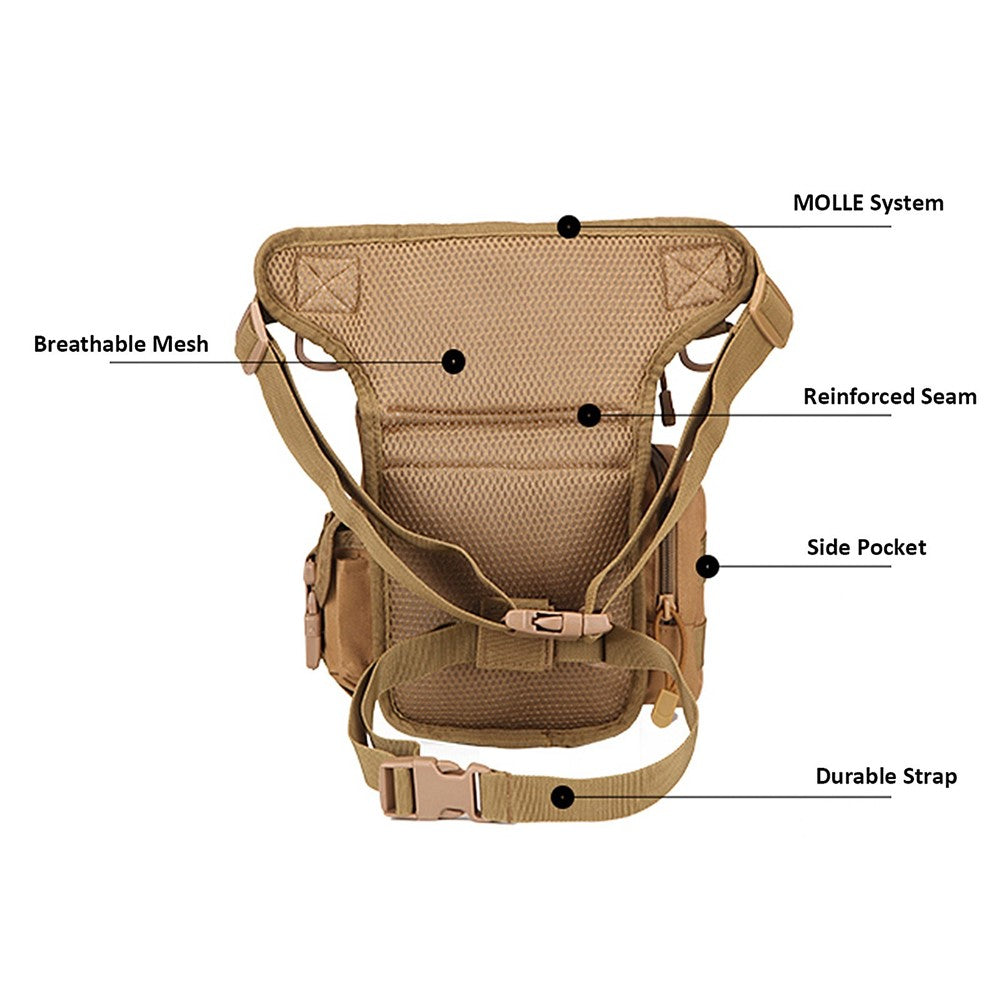 Outdoor Thigh Drop Leg Bag Waterproof Waist Packs Pouch for Traveling Hiking Cycling Camping