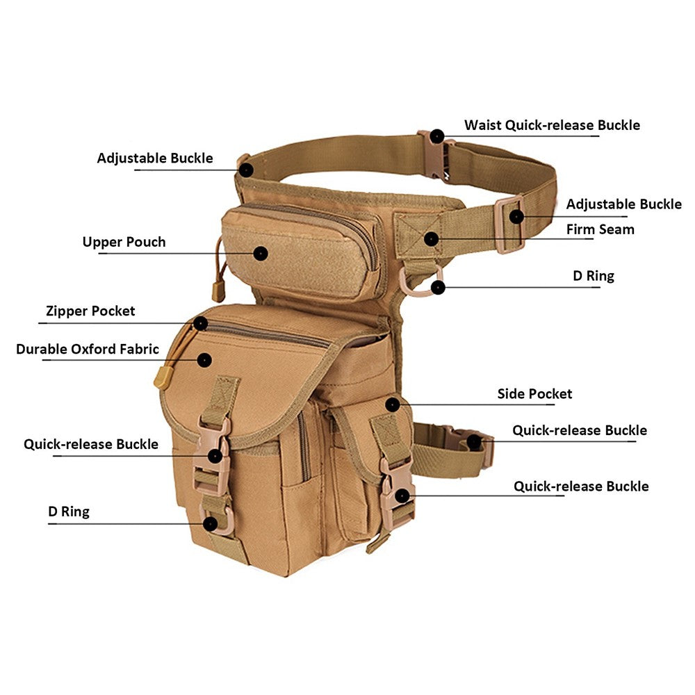 Outdoor Thigh Drop Leg Bag Waterproof Waist Packs Pouch for Traveling Hiking Cycling Camping