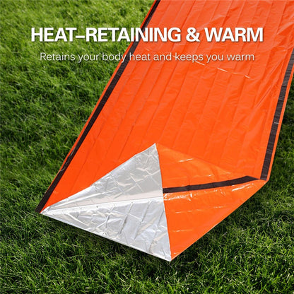 Emergency Survival Life Poncho Waterproof Camping Gear Outdoor Blanket Reusable Thermal Poncho Raincoat with Sleeping Bag