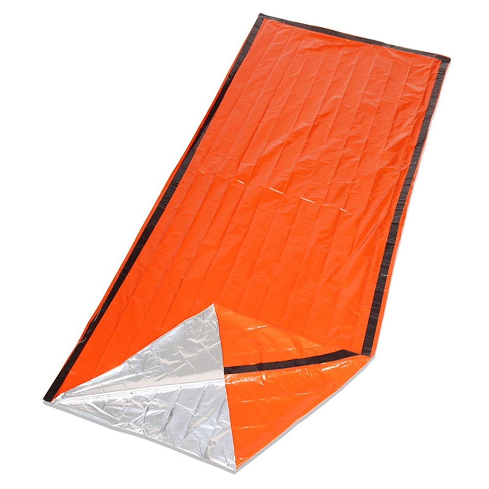 Emergency Survival Life Poncho Waterproof Camping Gear Outdoor Blanket Reusable Thermal Poncho Raincoat with Sleeping Bag
