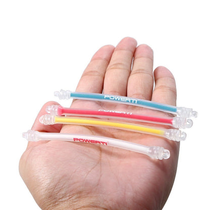 POWERTI 4Pcs/Set Tennis Racket Damper Silicone Strips Tennis Bat Vibration Absorbing Shock Reducing Anti-slip Strips