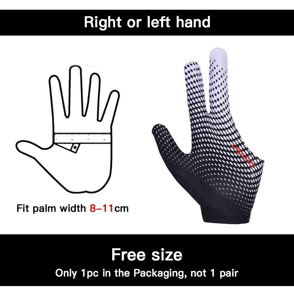 BOODUN 3 Finger Billiards Gloves Pool Cue Gloves Fits on Left or Right Hand