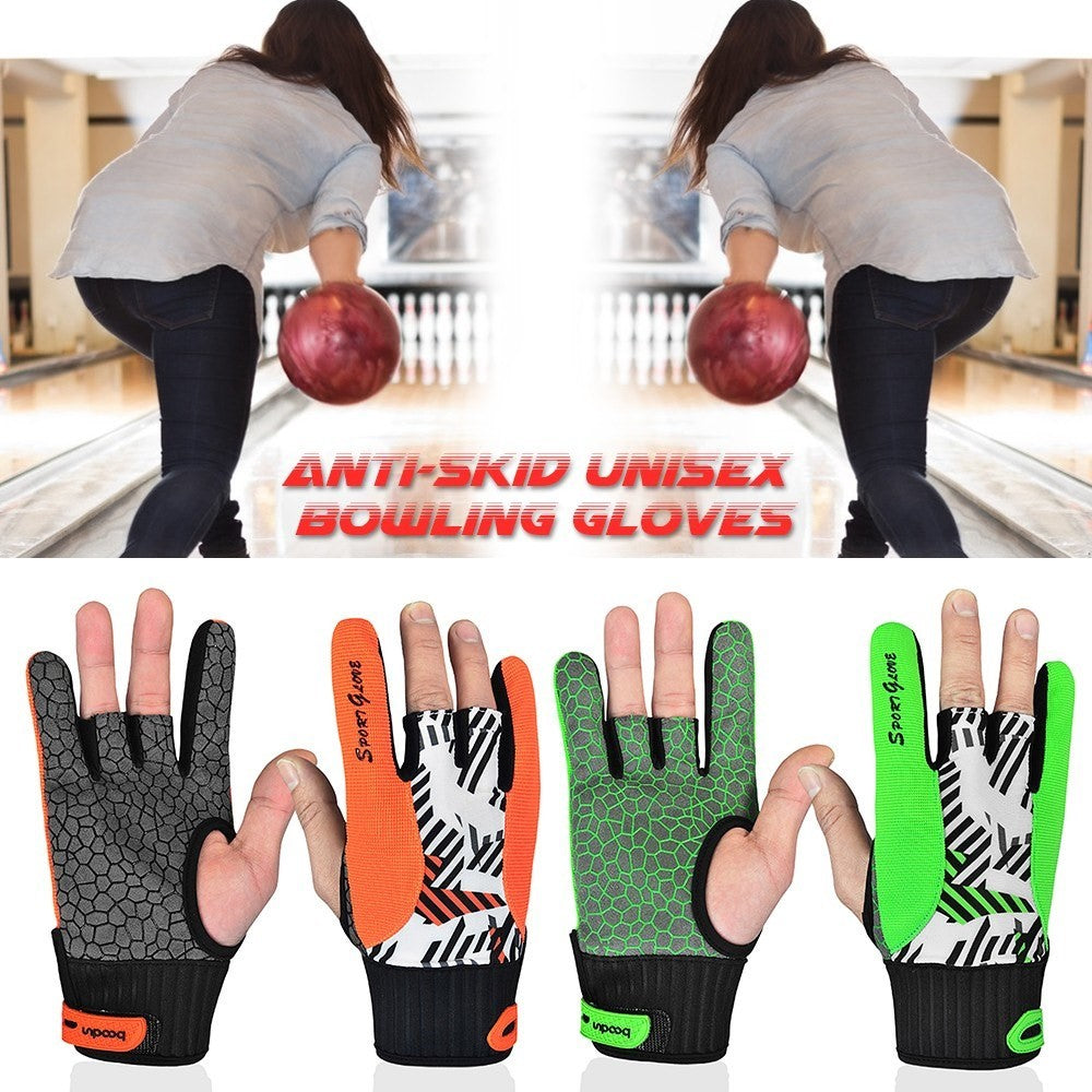 BOODUN 1 Pair Anti-Skid Bowling Gloves Comfortable Bowling Accessories Semi-Finger Instruments Sports Gloves