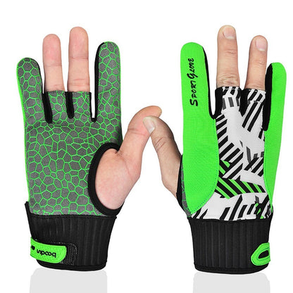 BOODUN 1 Pair Anti-Skid Bowling Gloves Comfortable Bowling Accessories Semi-Finger Instruments Sports Gloves