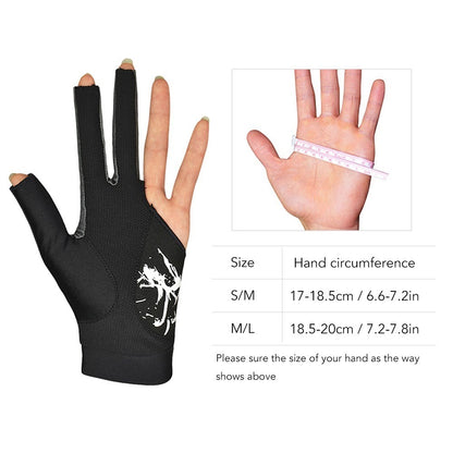 3 Fingers Show Gloves Left Hands Gloves for Billiard Shooters Carom Pool Snooker Cue Sport