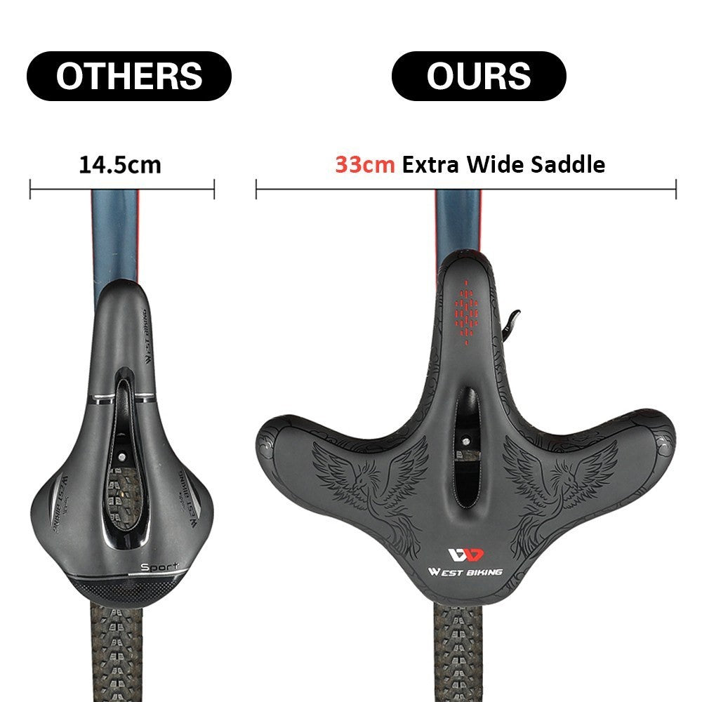 WEST BIKING Bike Seat Road Bike Saddle Comfort Ergonomic Waterproof Saddle Replacement with Wide Cushion