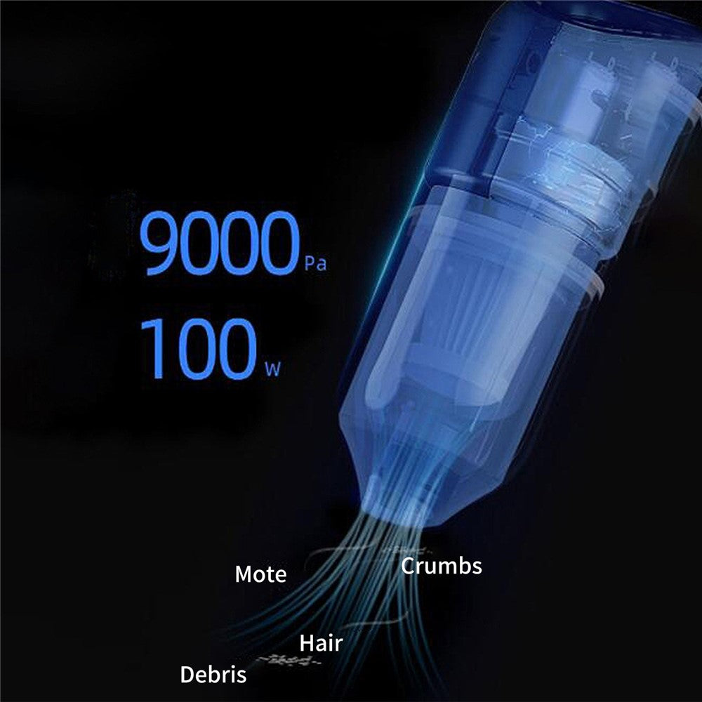 Cordless Vacuum Cleaner 9000PA 100W Rechargeable Wet and Dry Handheld Vacuum Cleaner for Pet Hair Home Office