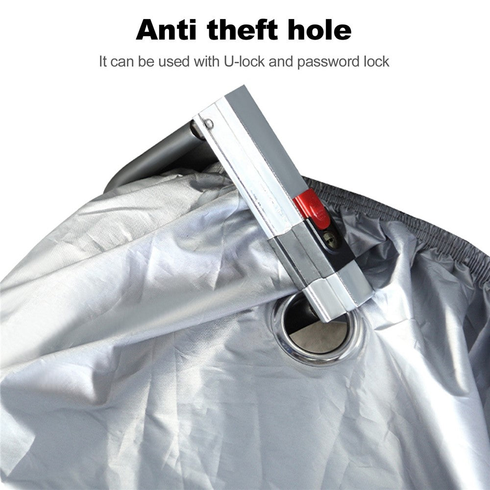 BSDDP 200x90x100cm Motorcycle Cover with Keyhole Oxford Cloth Waterproof Dustproof Motorbike Outdoor Protective Hood Cover