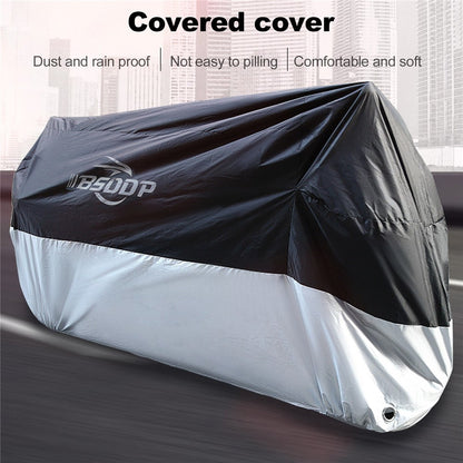 BSDDP 200x90x100cm Motorcycle Cover with Keyhole Oxford Cloth Waterproof Dustproof Motorbike Outdoor Protective Hood Cover