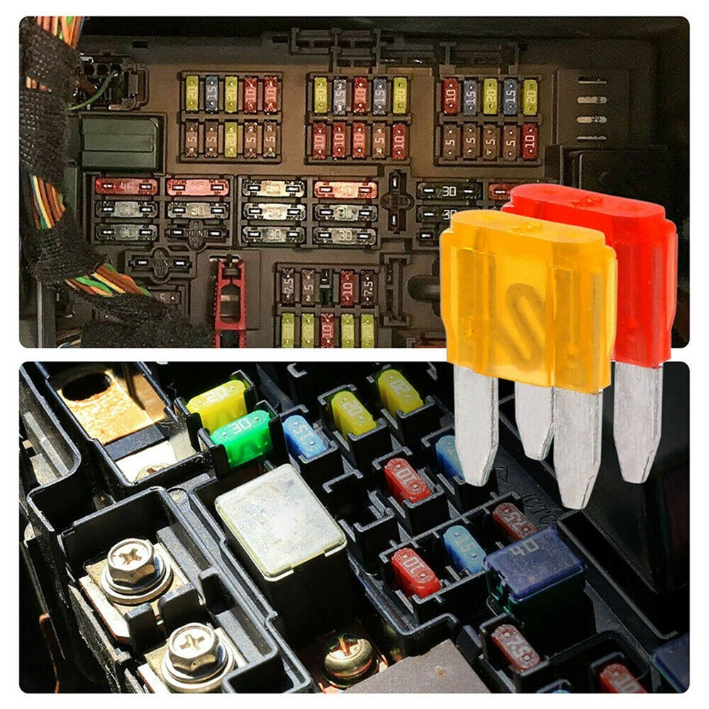 120Pcs/Box Mini Auto Blade Fuses Set 2-35A Assorted Color-coded Carved Amp Rating Fuse