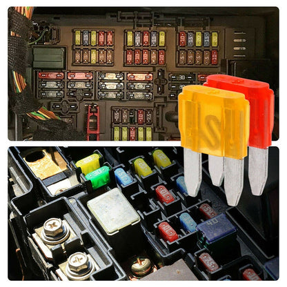 120Pcs/Box Mini Auto Blade Fuses Set 2-35A Assorted Color-coded Carved Amp Rating Fuse